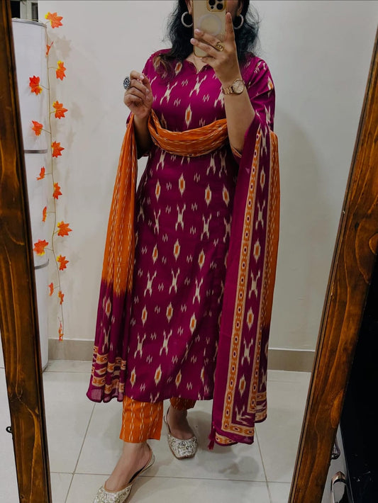 Premium Azrak Print Cotton Suit Set