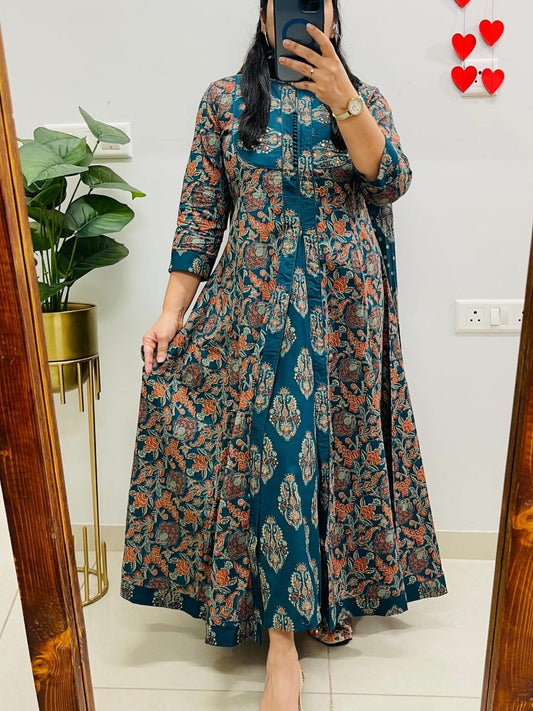 Printed Anarkali Kurta with Pant & Dupatta