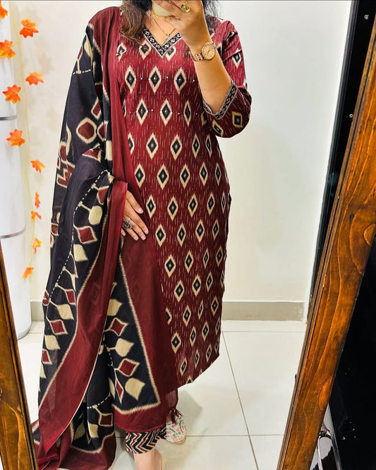 Libas India Stylish Kurti With Bottom And Dupatta Set