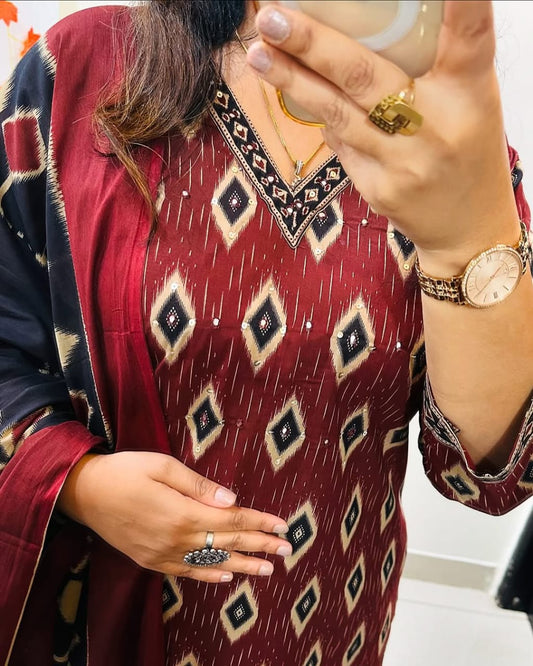 Libas India Stylish Kurti With Bottom And Dupatta Set