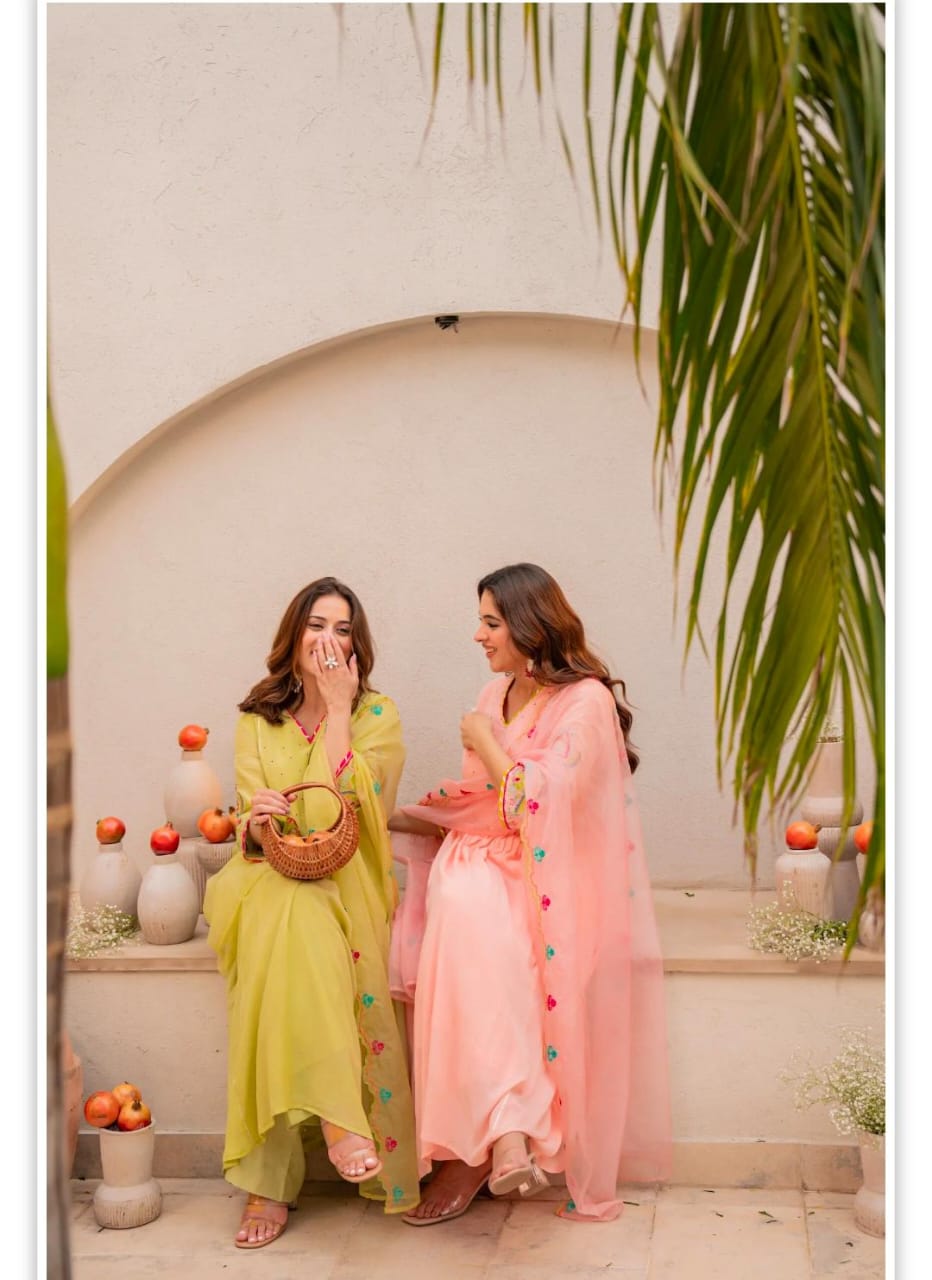 Peach Blossom Anarkali Suit Set