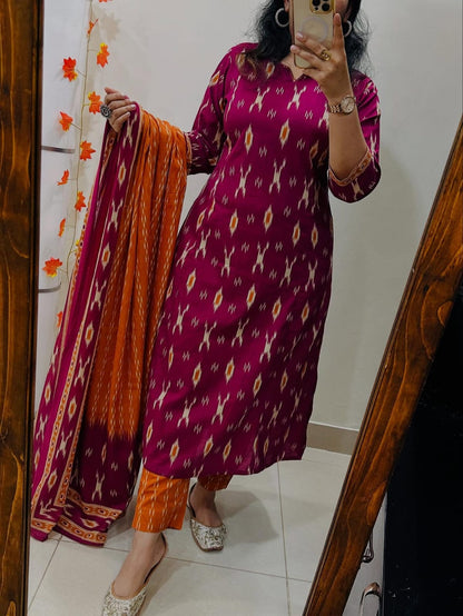 Premium Azrak Print Cotton Suit Set