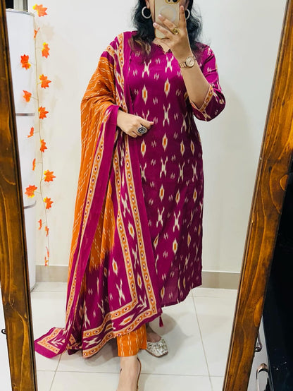 Premium Azrak Print Cotton Suit Set